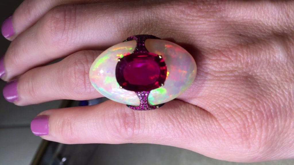 Boghossian Opal and Ruby Ring